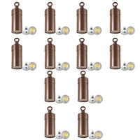 Outdoor Landscape Lighting LED 12V Low Voltage HLB01 4x/8x/12x Package 12V LED Low Voltage Brass Cylinder Pendant Light Hanging Downlight Fixture with 5W 3000K Bulb 12 Pack
