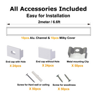 Outdoor Landscape Lighting LED 12V Low Voltage AC07 U-Shaped Square Aluminum Channel 3.3FT/1M and 6.6FT/2M For Max 16mm LED Strip Lights Pack of 10 and 20