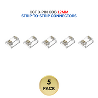 Outdoor Landscape Lighting LED 12V Low Voltage 5-Pack SLD 3-Pin Low-Voltage for CCT COB Dotless Strip Light Connectors 10mm and 12mm 12mm 3-Pin Strip-to-Strip