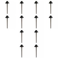 Outdoor Landscape Lighting LED 12V Low Voltage PL80B with G4 3W 3000K 4x/8x/12x Package Solid Brass Mushroom Hat Path Light - Light Bronze Finish Low Voltage Landscape Lighting 12 Pack