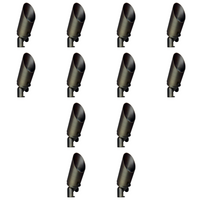 Outdoor Landscape Lighting LED 12V Low Voltage SPB10 4x/8x/12x Package 8W 3000K Warm White Integrated LED Brass Spotlight 12V Low Voltage Small Directional Bullet Light 12 Pack Natural Brass
