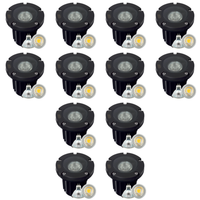 Outdoor Landscape Lighting LED 12V Low Voltage UNB04 4x/8x/12x Package Cast Brass 12V Low Voltage Round LED In-Ground Well Light IP65 Waterproof with MR16 5W 3000K Bulb Black Brass 12 Pack