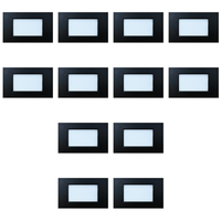 Outdoor Landscape Lighting LED 12V Low Voltage STA10 4x/8x/12x Package 3.5W 12V Low Voltage 3CCT Rectangular Waterproof Horizontal 3000K Warm White Integrated LED Aluminum Stair Step Light Fixture Black 12 Pack