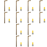 Outdoor Landscape Lighting LED 12V Low Voltage PLB10 4x/8x/12x Package LED Brass L-Shaped 12V Low Voltage Landscape Lighting Pathway Light with G4 3W 3000K Bulb 12 Pack