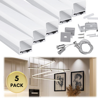 Outdoor Landscape Lighting LED 12V Low Voltage AC15 Spotless Aluminum Channel with Hanging Wire 3.3FT/1M For Max 17mm Width LED Strip Lights Pack of 5 and 10 5 Pack Silver Channel and Milky Cover 6 3.3ft (1M)