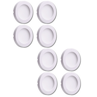 Outdoor Landscape Lighting LED 12V Low Voltage CB07 4x/8x/12x Package Round 1.8W DC12V Low Voltage LED Dimmable Cast Aluminum Recessed Cabinet Puck Light Down Lighting Fixture White 8 Pack