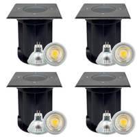 Outdoor Landscape Lighting LED 12V Low Voltage UNS01 4x/8x/12x Package 12V Low Voltage LED In-Ground Well Light Square Stainless Steel Landscape Lighting Waterproof with MR16 5W 3000K Bulb Stainless Steel 4 Pack
