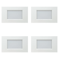 STA10 3.5W 3CCT Rectangular Impermeable Horizontal LED Escalera Paso Luminaria - Blanco / 4 Pack
