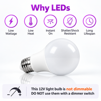 Outdoor Landscape Lighting LED 12V Low Voltage E26 6W 12V-24V 3000K/5000K 600LM AC/DC LED Shatterproof Bulbs 6-Pack Non-Dimmable Energy Saving Low Voltage Light Bulb