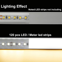 Outdoor Landscape Lighting LED 12V Low Voltage AC07 U-Shaped Square Aluminum Channel 3.3FT/1M and 6.6FT/2M For Max 16mm LED Strip Lights Pack of 10 and 20