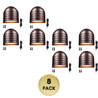 Outdoor Landscape Lighting LED 12V Low Voltage DLA08 5W 250LM Low Voltage 12V-24V 5CCT 2700K/3000K/3500K/4000K/5000K Integrated LED Outdoor Fence Deck Down Light Package, Step Patio Landscape Lights 8 Pack Bronze