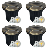 Outdoor Landscape Lighting LED 12V Low Voltage UNB06 4x/8x/12x Package Cast Brass 12V Low Voltage Round Grill LED In-Ground Well Light IP65 Waterproof with MR16 5W 3000K Bulb Natural Brass 4 Pack