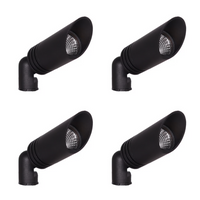 Outdoor Landscape Lighting LED 12V Low Voltage KL109 4x/8x/12x Package G4 3W 2700K Warm White Integrated LED 12V AC/DC Aluminum Low Voltage Landscape Lighting Spotlight Black 4 Pack