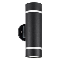 Outdoor Landscape Lighting LED 12V Low Voltage SCSH01 120V Line Voltage LED Stainless Steel Cylinder Up Down Light 2 Directional Sconce Lighting Medium Base Sockets Black