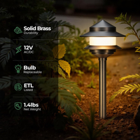 Outdoor Landscape Lighting LED 12V Low Voltage ALP73 LED Two-Tier Pagoda Solid Brass Pathway Lights Package – 12V Low Voltage Outdoor Landscape Path Lighting