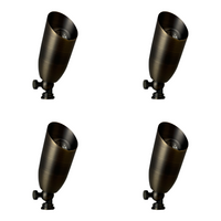 Outdoor Landscape Lighting LED 12V Low Voltage SPB14 4x/8x/12x Package 12V Low Voltage LED Outdoor Landscape Brass Spotlight with MR16 5W 3000K Bulb Natural Brass 4 Pack