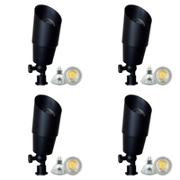 Outdoor Landscape Lighting LED 12V Low Voltage SPB01 4x/8x/12x Package 12V Low Voltage Directional Brass Spotlight Outdoor Landscape Lighting with MR16 5W 3000K Bulb Black Brass 4 Pack