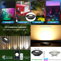 Outdoor Landscape Lighting LED 12V Low Voltage PAR36 7W LED RGB+CCT Tunable 2700K to 6500K, Remote and App Controlled, Dimmable, IP67 waterproof Low Voltage Bulbs