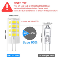 Outdoor Landscape Lighting LED 12V Low Voltage 6x/10x G4 5W Bi Pin 2700K/4000K/5000K LED Capsule 12V Bulb Energy Efficient Light IP65 Waterproof
