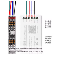 Outdoor Landscape Lighting LED 12V Low Voltage SP108E Smart Wi-Fi Magic RGB Addressable LED Controller Support WS2812B, WS2813B, etc. For LED Strip Light RGB-IC