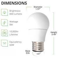 Outdoor Landscape Lighting LED 12V Low Voltage E26 120V AC 8W Line Voltage LED Bulbs Dimmable Energy Saving Light Bulb Pack of 10