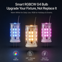 Outdoor Landscape Lighting LED 12V Low Voltage 3W G4 RGBCW 2700K-5000K Smart Bluetooth 12V Low Voltage LED Light Bulbs Package with Remote Dimmable Energy Saving
