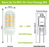 Outdoor Landscape Lighting LED 12V Low Voltage 5 Pack G4 3W Bi Pin 3000K/6000K LED Ceramic Capsule 120V Line Voltage Bulb Energy Efficient Light