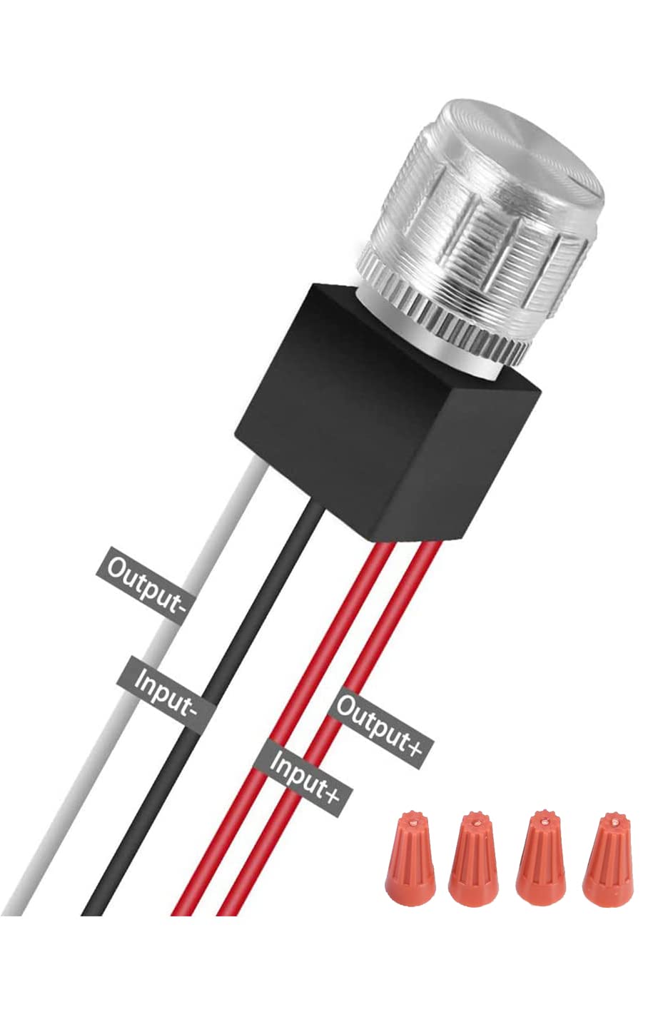 Outdoor Landscape Lighting LED 12V Low Voltage 5V to 24V 6A Low Voltage LED Dimmer Switch - Rotary Knob PWM Dimming for Strip & Landscape Lights