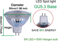 Outdoor Landscape Lighting LED 12V Low Voltage 4-Pack MR16 5W 110V-130V GU5.3 LED Bulbs Dimmable Energy Saving Light 120 Degree Beam Angle 120V Line Voltage
