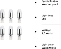 Outdoor Landscape Lighting LED 12V Low Voltage 2x/4x/6x T5 T10 1W 12V LED Wedge Base Light Bulbs Energy Saving Light Bulb