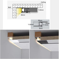 Outdoor Landscape Lighting LED 12V Low Voltage AC18 Suspended Ceiling Z-Type Aluminum Channel with 3.3FT/1M For Max Inner 13.8mm Width LED Strip Lights Pack of 6/10