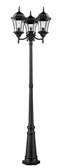 Outdoor Landscape Lighting LED 12V Low Voltage Wakefield 522MP3 3 Lights Outdoor Post Mounted Fixture Post Head and Post 25