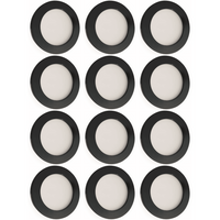 Outdoor Landscape Lighting LED 12V Low Voltage CB07 4x/8x/12x Package Round 1.8W DC12V Low Voltage LED Dimmable Cast Aluminum Recessed Cabinet Puck Light Down Lighting Fixture Black 12 Pack