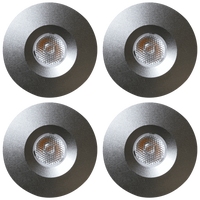 Outdoor Landscape Lighting LED 12V Low Voltage CB15 4x/8x/12x Package 1.5W DC12V Low Voltage Round Recessed Cast Aluminum Cabinet Puck Light Energy Saving Dimmable LED Downlighting 3000K or 5000K Silver 4 Pack