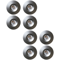 Outdoor Landscape Lighting LED 12V Low Voltage CB15 4x/8x/12x Package 1.5W DC12V Low Voltage Round Recessed Cast Aluminum Cabinet Puck Light Energy Saving Dimmable LED Downlighting 3000K or 5000K Silver