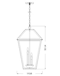 Outdoor Landscape Lighting LED 12V Low Voltage Talbot 579CHXLX 4 Outdoor Chain Mount Ceiling Hanging Pendant Fixture 19.5