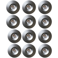 Outdoor Landscape Lighting LED 12V Low Voltage CB15 4x/8x/12x Package 1.5W DC12V Low Voltage Round Recessed Cast Aluminum Cabinet Puck Light Energy Saving Dimmable LED Downlighting 3000K or 5000K Silver 12 Pack 5000K