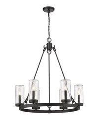 Outdoor Landscape Lighting LED 12V Low Voltage Marlow 589-6BK 6 Lights Outdoor Chandelier Ceiling Fixture 27.5