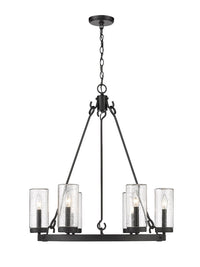 Outdoor Landscape Lighting LED 12V Low Voltage Marlow 589-6BK 6 Lights Outdoor Chandelier Ceiling Fixture 27.5