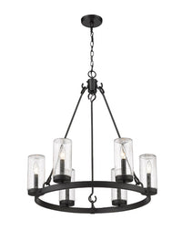 Outdoor Landscape Lighting LED 12V Low Voltage Marlow 589-6BK 6 Lights Outdoor Chandelier Ceiling Fixture 27.5