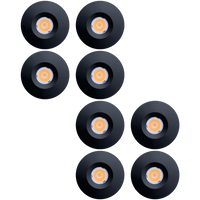 Outdoor Landscape Lighting LED 12V Low Voltage CB15 4x/8x/12x Package 1.5W DC12V Low Voltage Round Recessed Cast Aluminum Cabinet Puck Light Energy Saving Dimmable LED Downlighting 3000K or 5000K Black 8 Pack