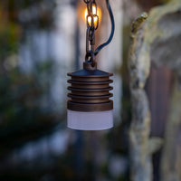 Outdoor Landscape Lighting LED 12V Low Voltage HLA01 Calvo Low Voltage Brass Yellow Cylinder Pendant 4.5W 2700K Integrated LED Aluminum Light Hanging Patio Light