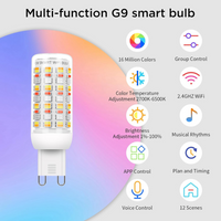Outdoor Landscape Lighting LED 12V Low Voltage RGBCW G9 4W Smart WI-FI Control LED Light Bulb 2/3 Pack, Energy Saving RGBCW Color Changing 2700K-6500K High Voltage 120V Outdoor LED Bulb Compatible with Alexa and Google Assistant