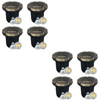 Outdoor Landscape Lighting LED 12V Low Voltage UNB06 4x/8x/12x Package Cast Brass 12V Low Voltage Round Grill LED In-Ground Well Light IP65 Waterproof with MR16 5W 3000K Bulb Natural Brass 8 Pack