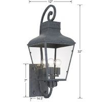 Outdoor Landscape Lighting LED 12V Low Voltage Dumont 3 Light Outdoor Sconce 12