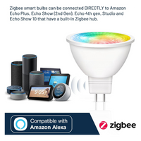 Outdoor Landscape Lighting LED 12V Low Voltage 2-Pack MR16 5W Zigbee RGBCW 2700K-6000K Smart WI-FI LED Light Bulb Package, Energy Saving Color Changing 12V Outdoor LED Bulb Compatible with Alexa, SmartThings, and Philips Hue