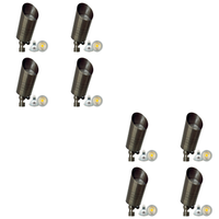 Outdoor Landscape Lighting LED 12V Low Voltage SPB09 4x/8x/12x Package 12V Low Voltage LED Outdoor Landscape Brass Spotlight with MR16 5W 3000K Bulb Natural Brass 8 Pack