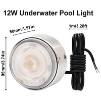 Outdoor Landscape Lighting LED 12V Low Voltage ULBA03 Aluminum Underwater Landscape 12-24V AC/DC 12W/24W Automatic Color-Changing RGB Integrated LED Fountain Light Pond Lighting IP68 for Wall Mounting