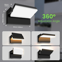 Outdoor Landscape Lighting LED 12V Low Voltage SCA05 Adjustable 20W/40W/55W 3CCT 3000K/4000K/6500K Integrated LED Wall Sconce Flood Light 9″x5.9″x4.5″ 120V Line Voltage Aluminum Wall Sconce Lighting IP65 Waterproof