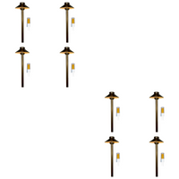 Outdoor Landscape Lighting LED 12V Low Voltage PLB02 Frosted Lens 4x/8x/12x Package Outdoor Garden Pathway Light | 12V Low Voltage Brass Path Light with G4 3W 3000K Bulb Natural Brass 8 Pack